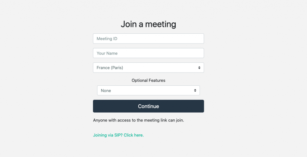 Join a Meeting Screen